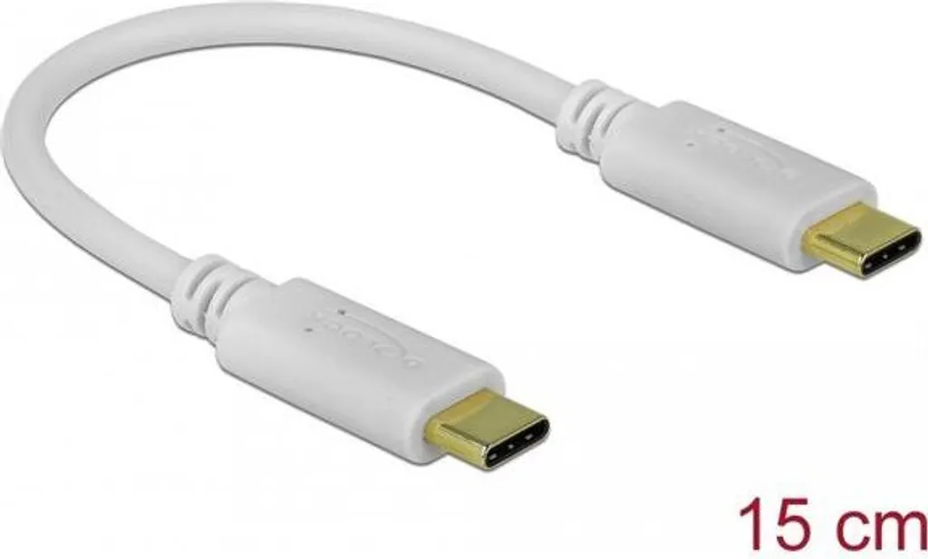Delock 85357 Cavo USB-C 15cm PD 100W Bianco - Ricarica Rapida 5A