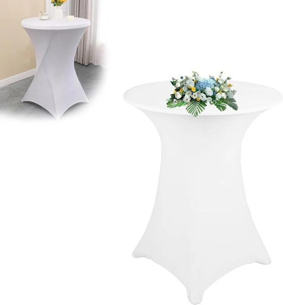 Housse mange-debout mariage et banquet 76x110 cm en tissu stretch