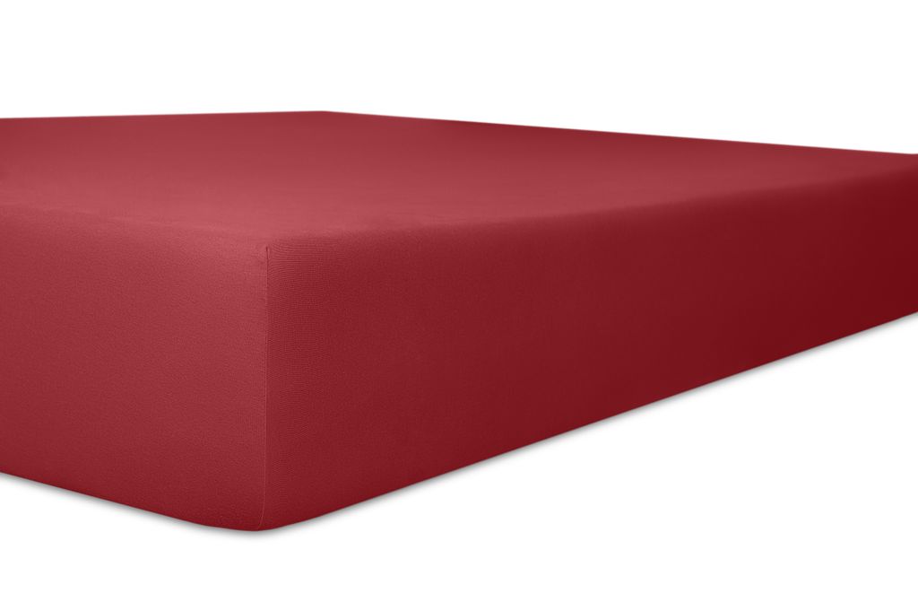 Kneer - Stretch-Betttuch - * Qualität 50 * Fein-Jersey - Farbe: 48 Karmin - Größe: 90/190 - 100/200 cm