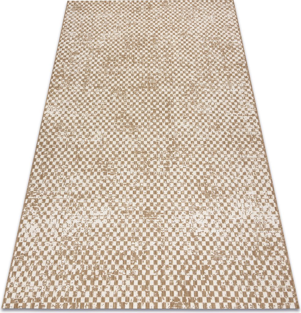 FLAT 48955265 Sisalteppich Geometrisch - naturbeige Strohfarbe, Kordel beige 160x230 cm