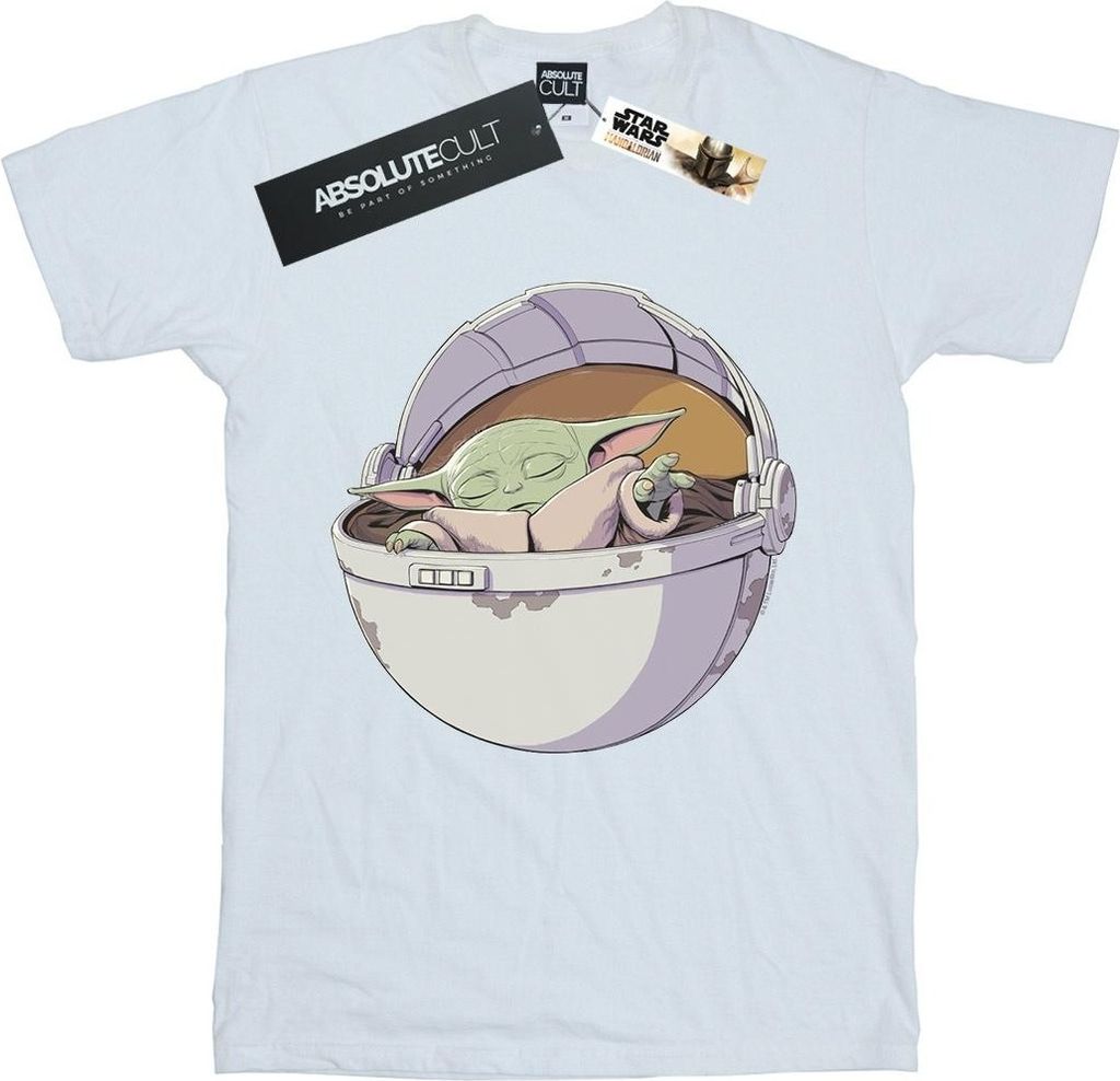 Star Wars - "The Mandalorian Sleeping Child" T-Shirt für Herren BI47202 (L) (Weiß)