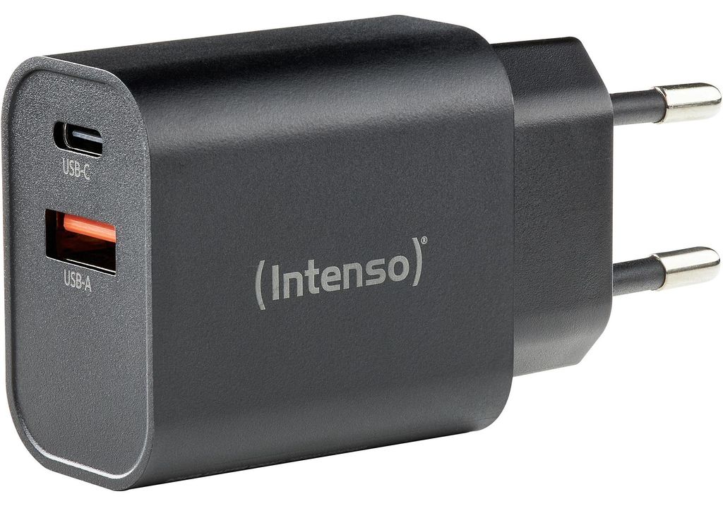 Intenso Power Adapter 1x USB-A/1x USB-C 30W Black Produktbild 