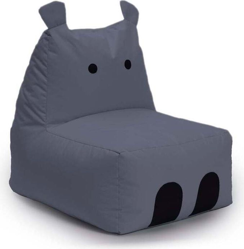 LUMALAND Animal Line Pouf Hippo - Gris acier Image du produit 