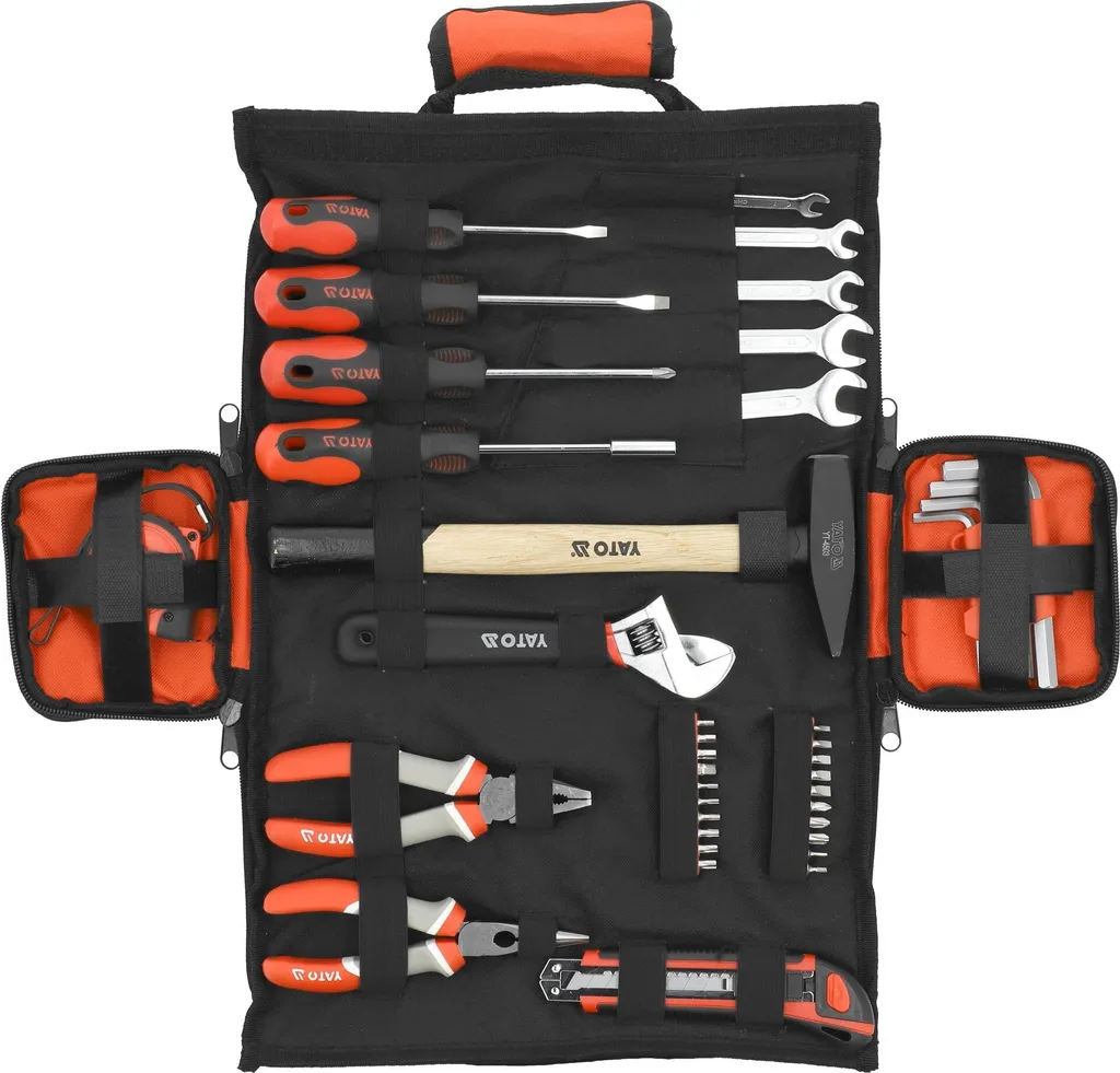 Set di attrezzi, 44 pezzi, cacciavite, chiave inglese, martello, pinze