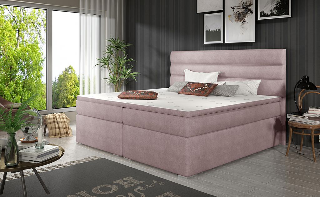 NABBI Gepolstert Doppelbett mit Stauraum Spezialität 140 - Rosa