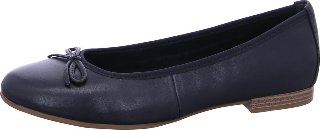 Tamaris Damen Ballerina klassisch Schleife Leder 1-22116-41, Größe:38 EU, Farbe:Blau