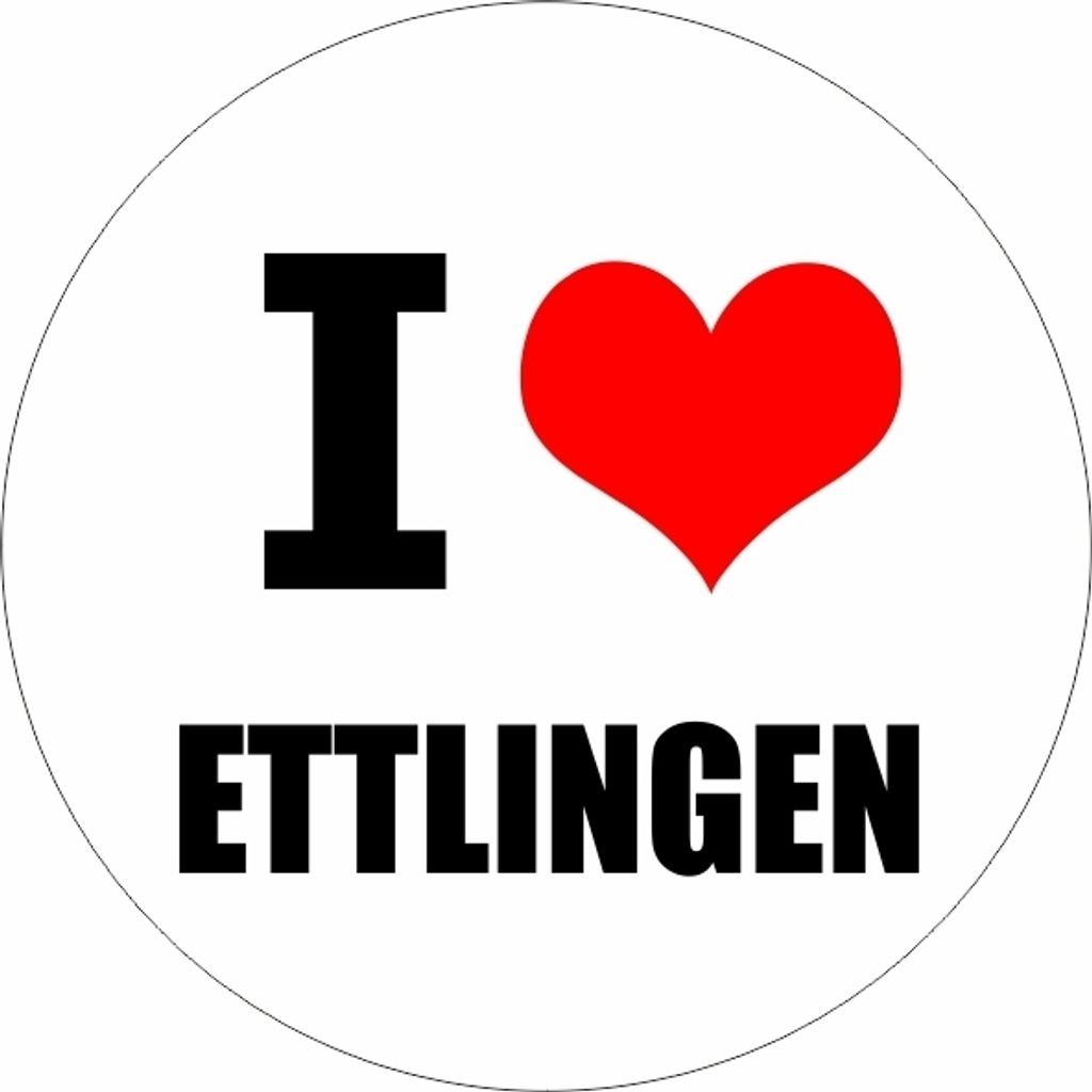 Kiwistar - Autoaufkleber - 5x5 cm - außen klebend - I love Ettlingen für Auto, Laptop, Fahrrad, LKW, Motorrad Aufkleber mehrfarbig JDM Decal Stic...