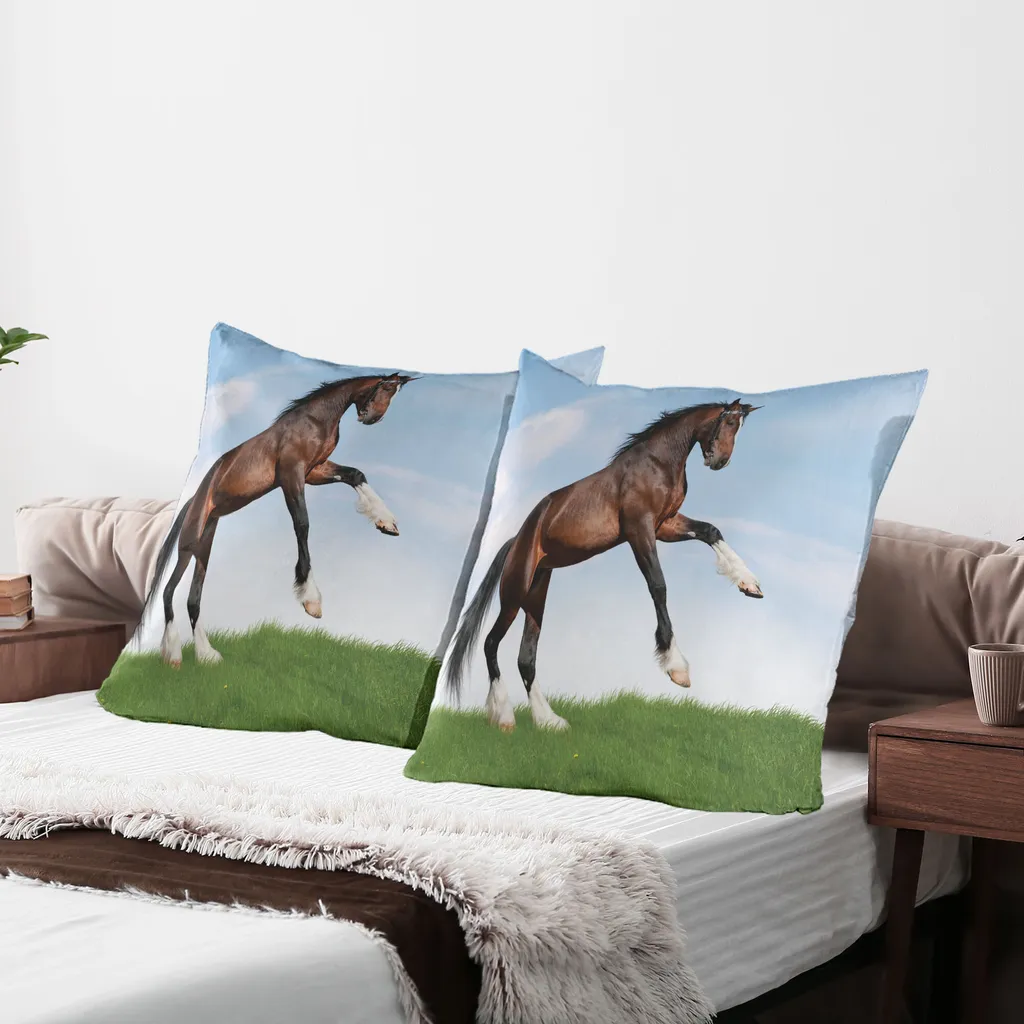 Copricuscino decorativo con uccelli ad acquerello, motivo