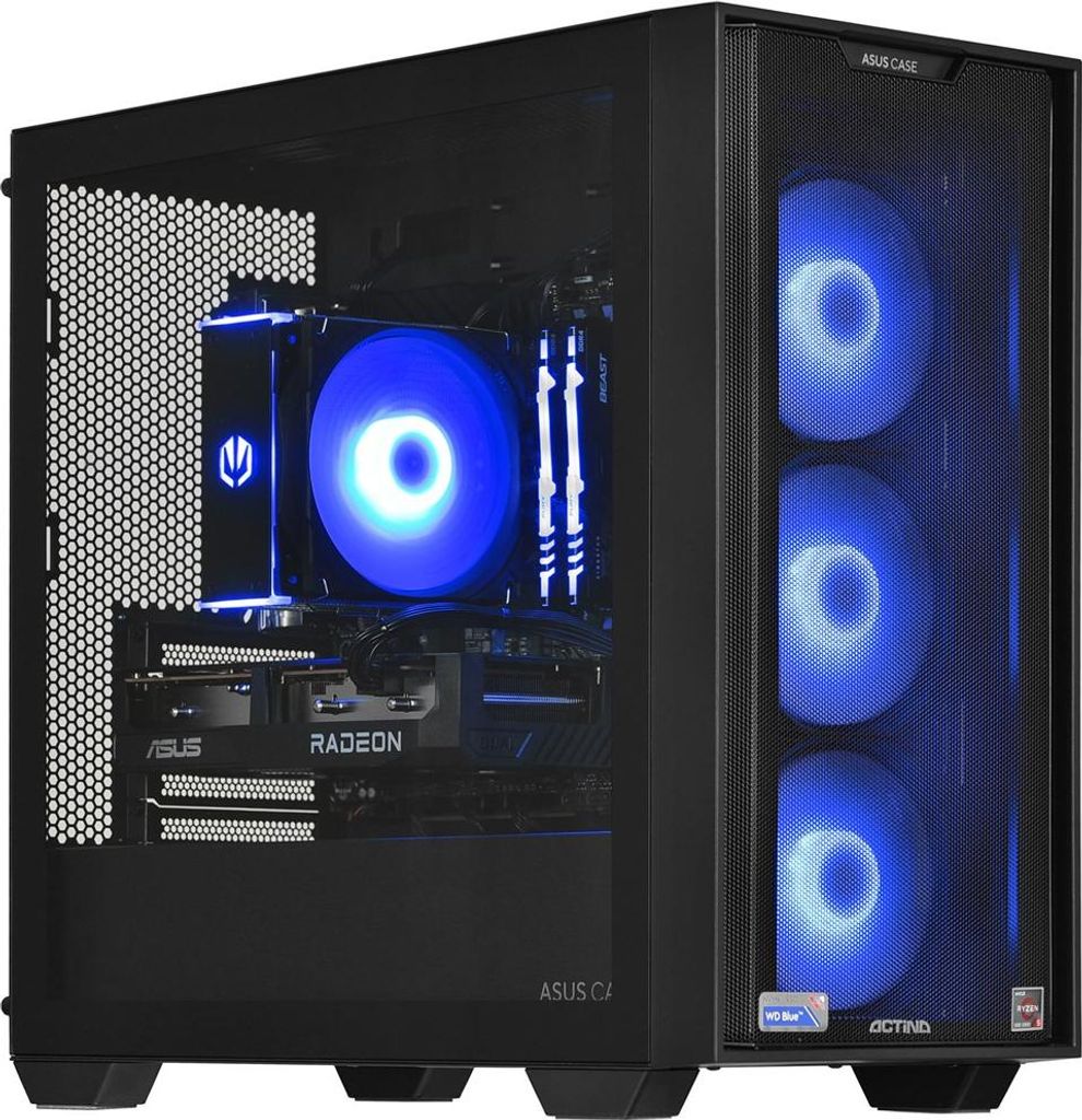 Actina 5901443335832 PC AMD Ryzen 5 5600 16 GB DDR4-SDRAM 1 TB SSD AMD Radeon RX 7600 Mini Tower Schwarz