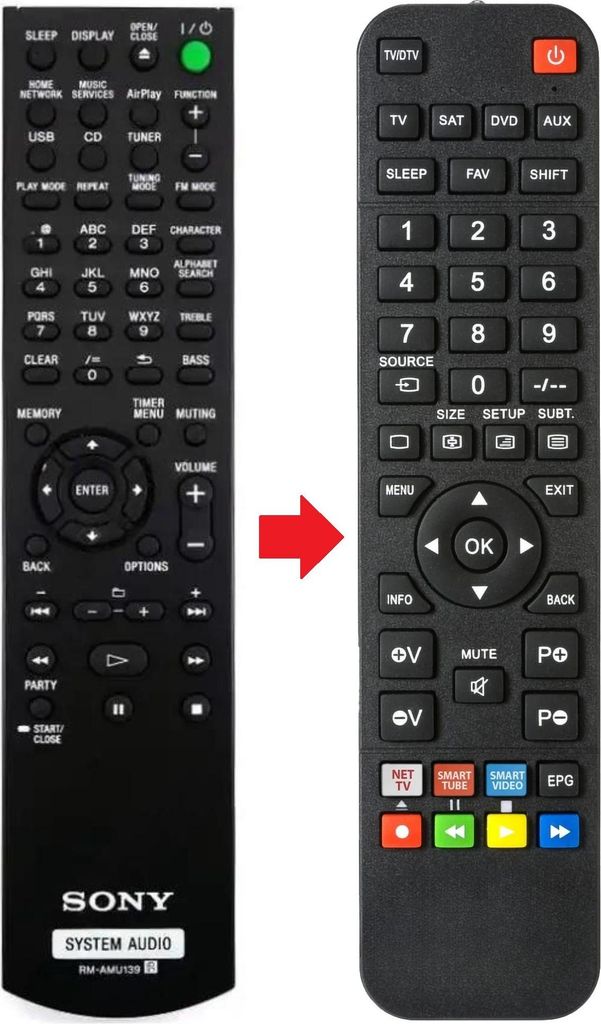 Fernbedienung passend für SONY CMTG2NIP | RMAMU139