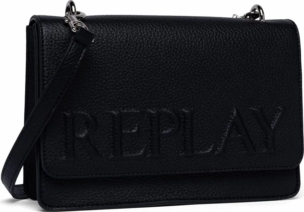 REPLAY Borsa Tracolla Nera con Catena | Look Rock-Chic Donna
