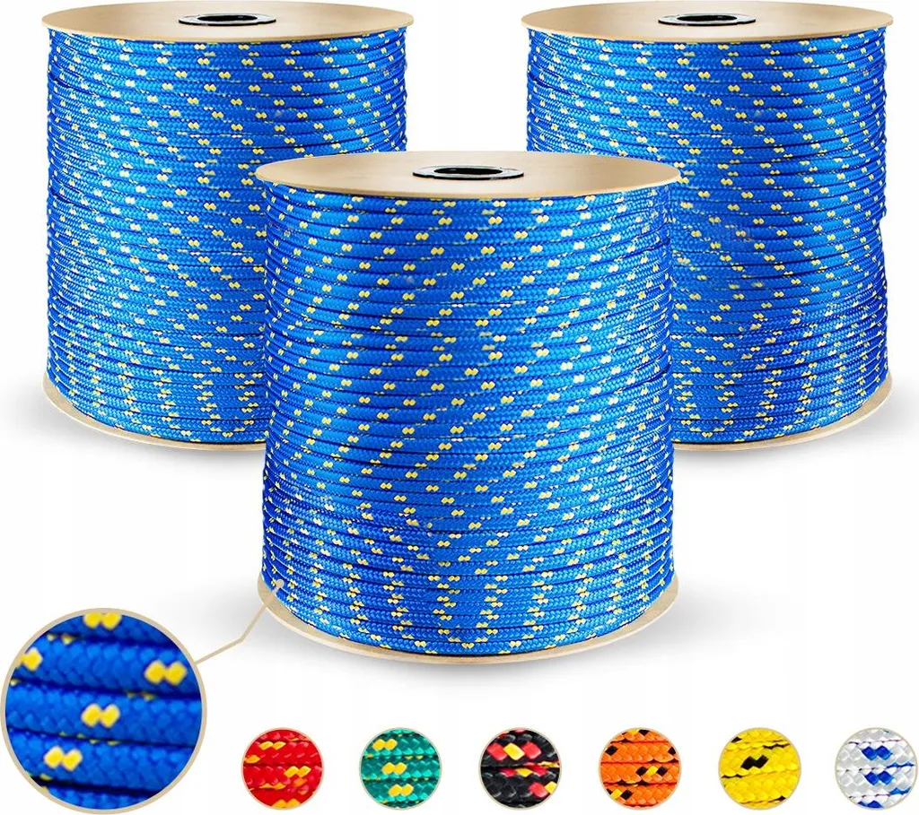 Corde polypropylène 3mm tressée bleue 30m anti-UV haute résistance