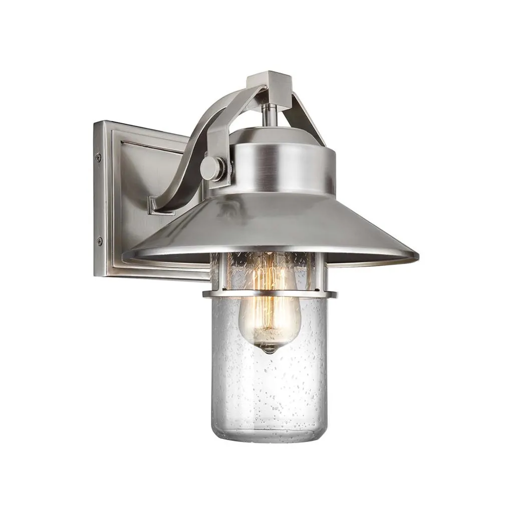 Applique d'extérieur Boynton Feiss en acier brossé E27 IP44 - 32,8 cm