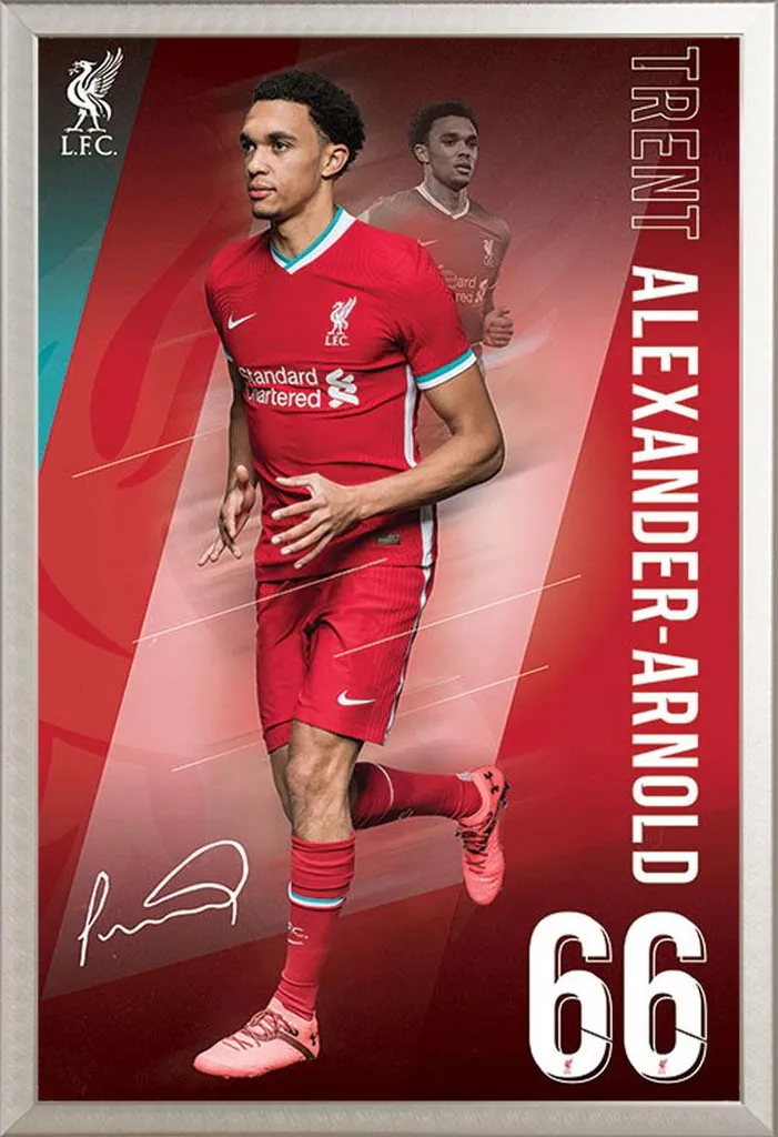 Cadre Photo Aluminium Argent et Poster Alexander-Arnold Liverpool FC