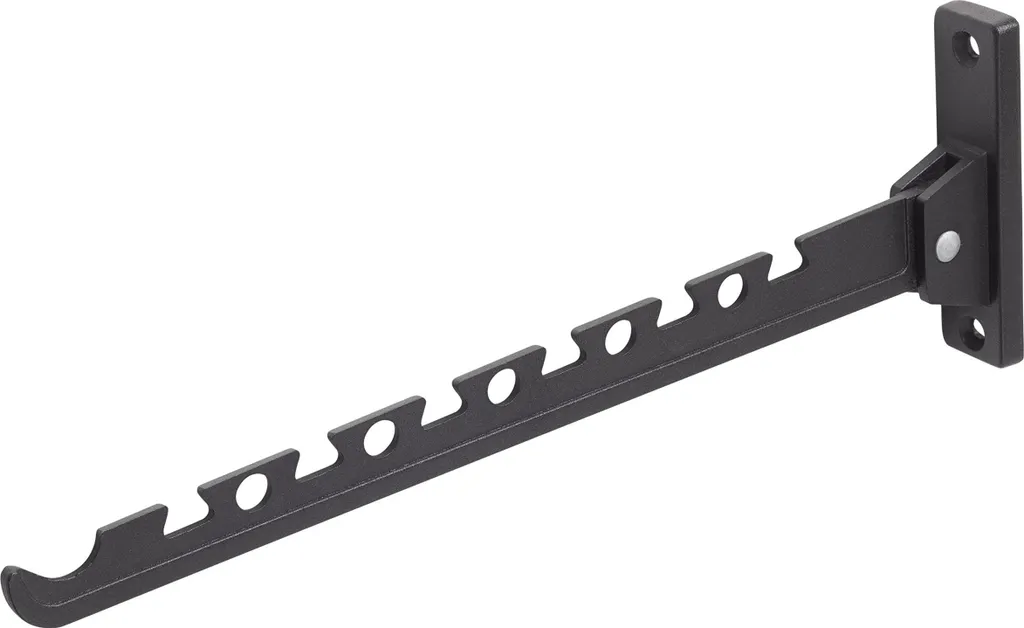 Porte-cintre mural pliable noir 33cm charge 20kg matériau robuste