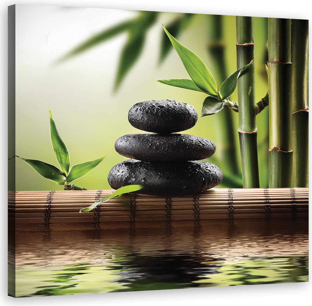 Leinwandbild Steine Zen 40x40 Feeby Grün bild für die wand Produktbild 