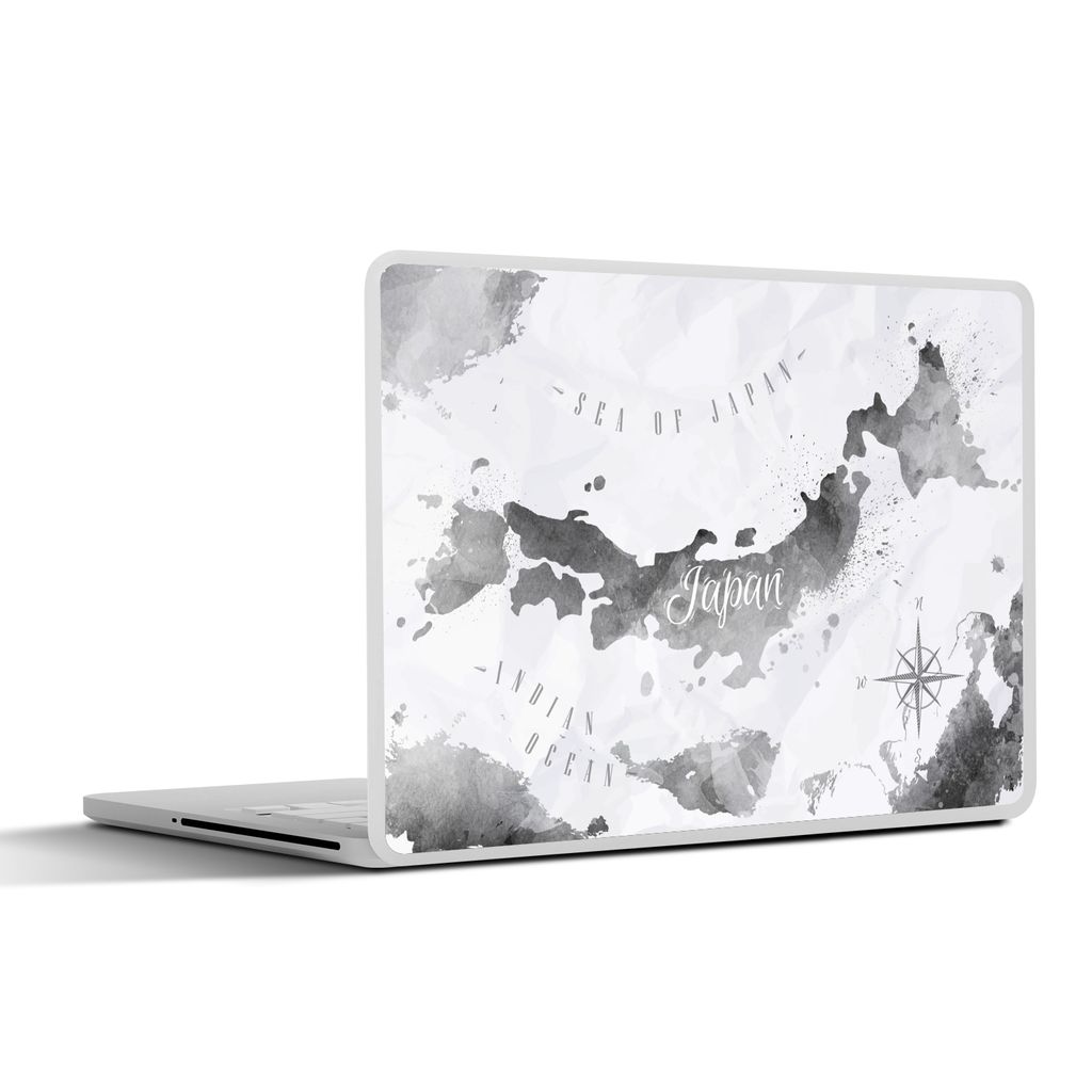 MuchoWow Laptop Aufkleber Sticker Cover Karte - Japan - Ölfarbe 32.5x23.5 cm - Sticker für Laptop - Selbstklebend
