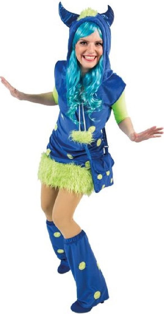 Oh3032-36-38 blau Damen Monsterkleid Gr.36-38
