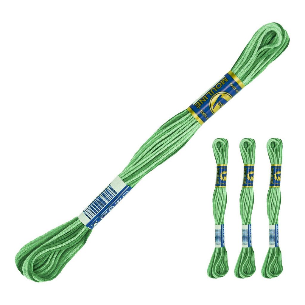 3 Docken Stickgarn je ca. 8m Sticktwist mit Farbverlauf 100% Baumwolle Stickerei Farbwahl, Farbe :61152 Frühlingsgrün