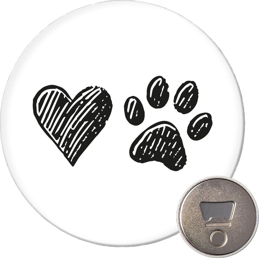 Huuraa Magnet Herz Tapse 59mm Kühlschrankmagnet rund Flaschenöffner Geschenkidee