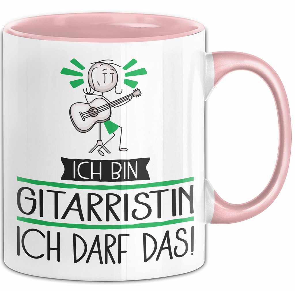 Geschenk für Gitarristin Tasse Lustige Geschenkidee Geburtstag Ich Bin Gitarristin Ich Darf Das (Rosa)