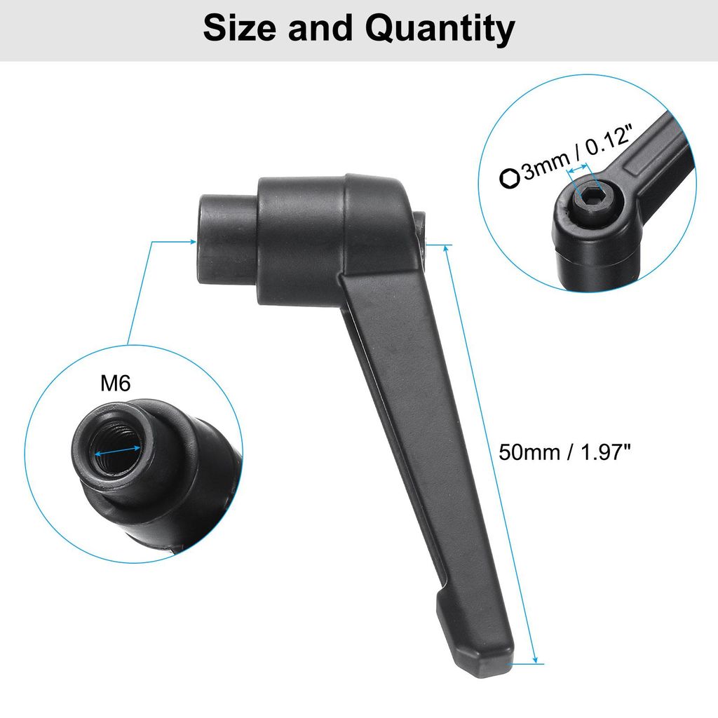 4 Stš¹ck Klemmhebel Griff M6 x 60mm Flš¹gelmutter R?ndelmutter Klemmmutter Klemmknopf R?ndelschraube Befestigung fš¹r Maschinen und Drehmasch...