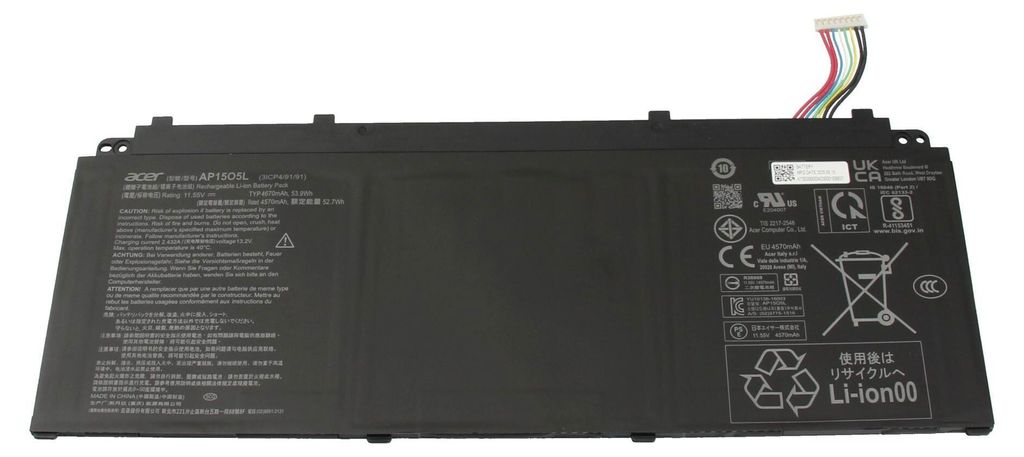 AP1505L Acer Akku 53,9Wh 11,55V (AP15O5L) Produktbild 