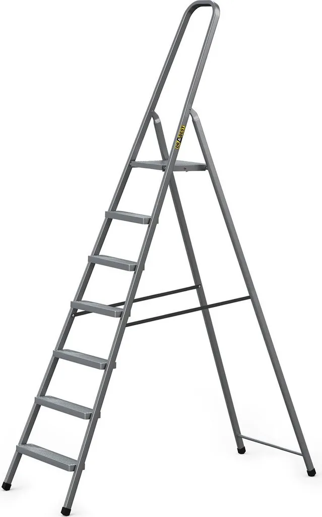 Escabeau 7 Marches en Acier Drabest Échelle Domestique Pliante 125kg