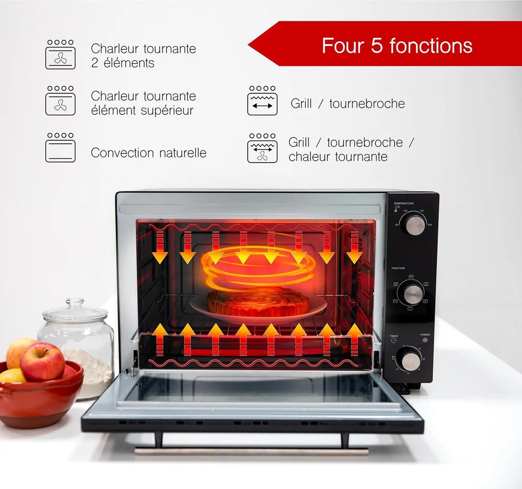 Grand Four Posable Multifonction 58L avec Chaleur Tournante Kitchen Move