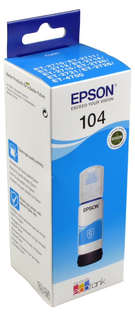 Epson 104 EcoTank Cyan ink bottle, Original, Cyan, Epson, Produktbild 