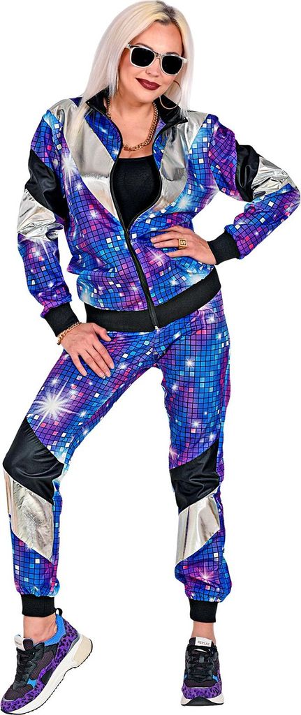 Kostüm Trainingsanzug Disco pink Gr. M, 80er Party: Produktbild 