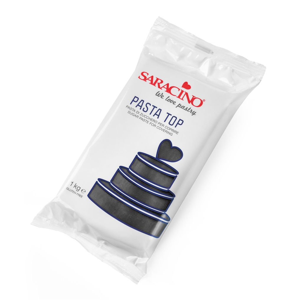Saracino Pasta Top Fondant Schwarz 1 kg - Rollfondant black