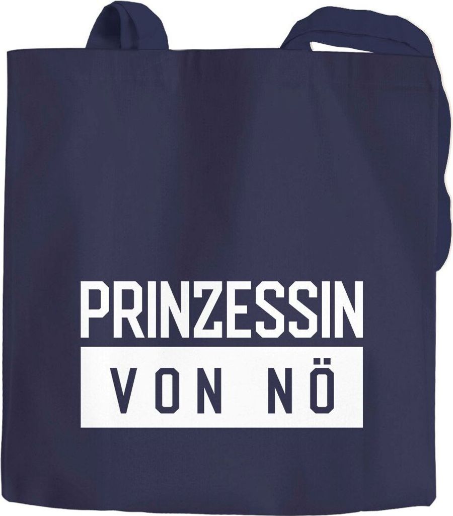 Jutebeutel Prinzessin von nö Spruch Stoffbeutel Tragetasche Moonworks navy 2 lange Henkel