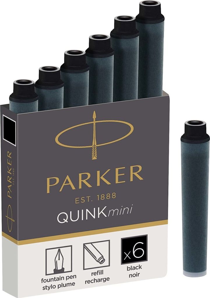 PARKER Cartouche d'encre QUINK Mini noire 6 pièces Image du produit 