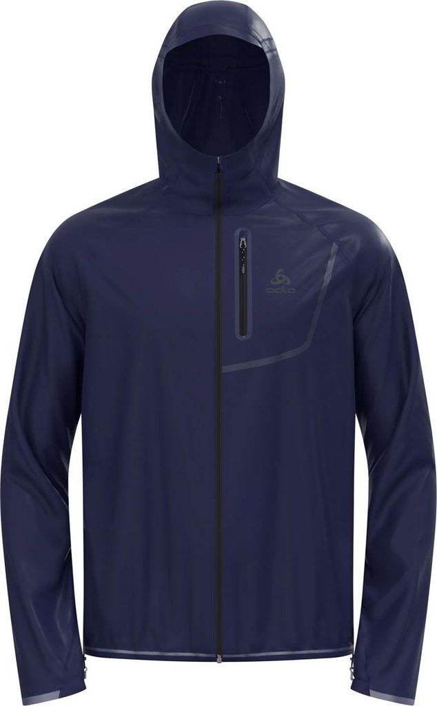 Wasserdichte Zeroweight Dual Dry Performance Knit Laufjacke, Herren - Odlo, Farbe:21120 eclipse, Größe:XXL