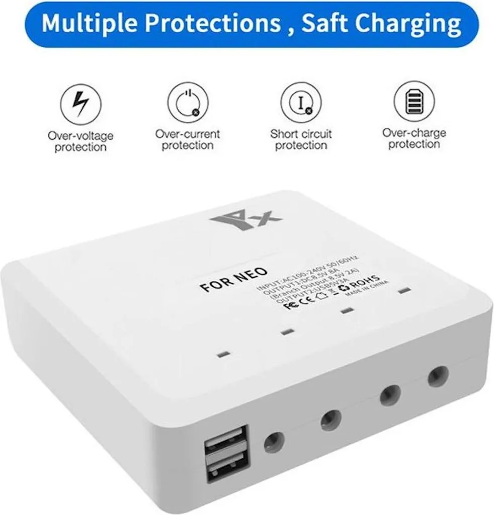 Station de Charge Multiple pour DJI Neo Hub de Batterie Quadruple EU - 5