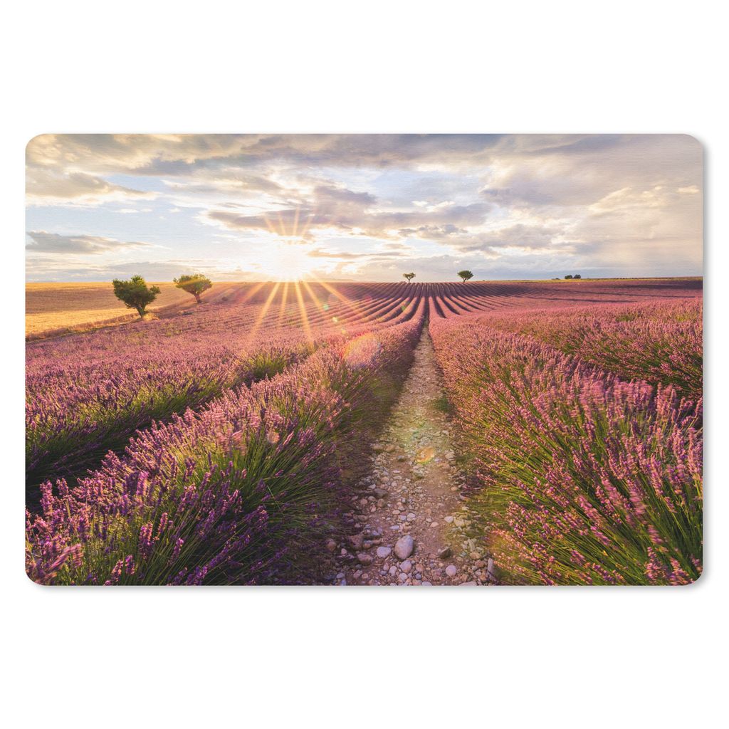 MuchoWow Mauspad Mousepad Die Sonne scheint auf ein Lavendelfeld in Südfrankreich 27x18 cm - Mousepads - Maus Mat - Pad - Mausunterlage - Büroa...
