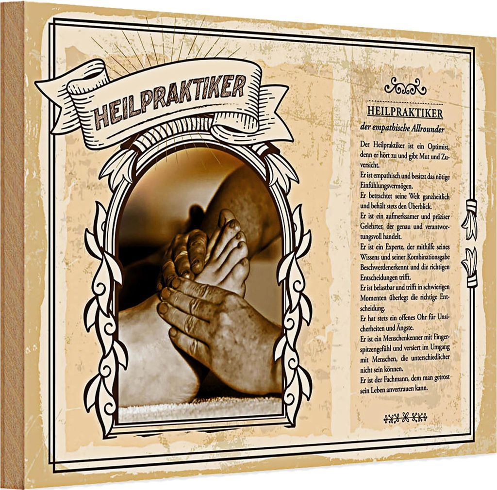 Holzschild Berufe 30x20cm Heilpraktiker Allrounder Optimist
