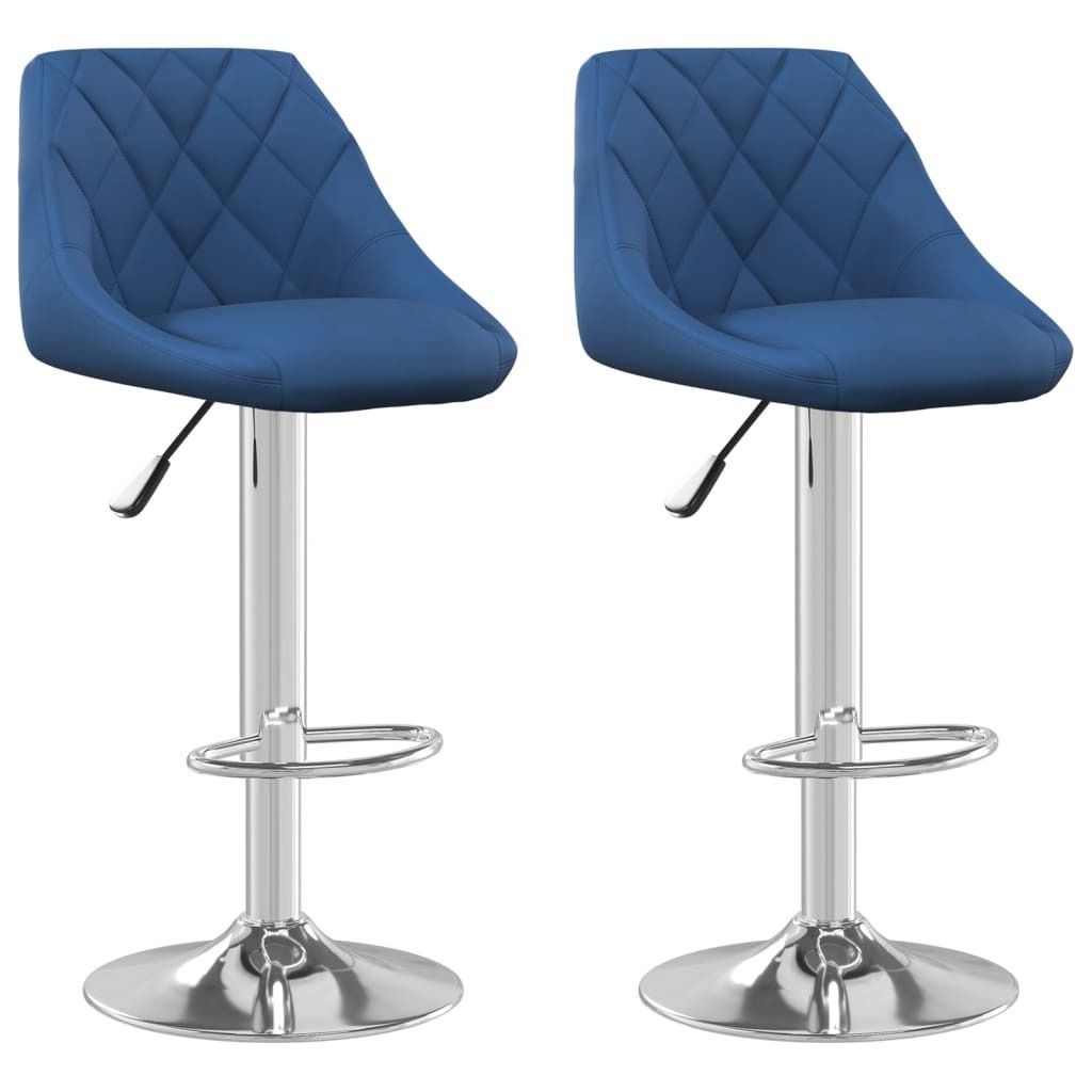 "WINTER SALE"Barhocker 2er Set - Küchenstühle elegantes Design - Blau Samt - 46x44x(82-103)cm - Barhocker NeuMöbel351518