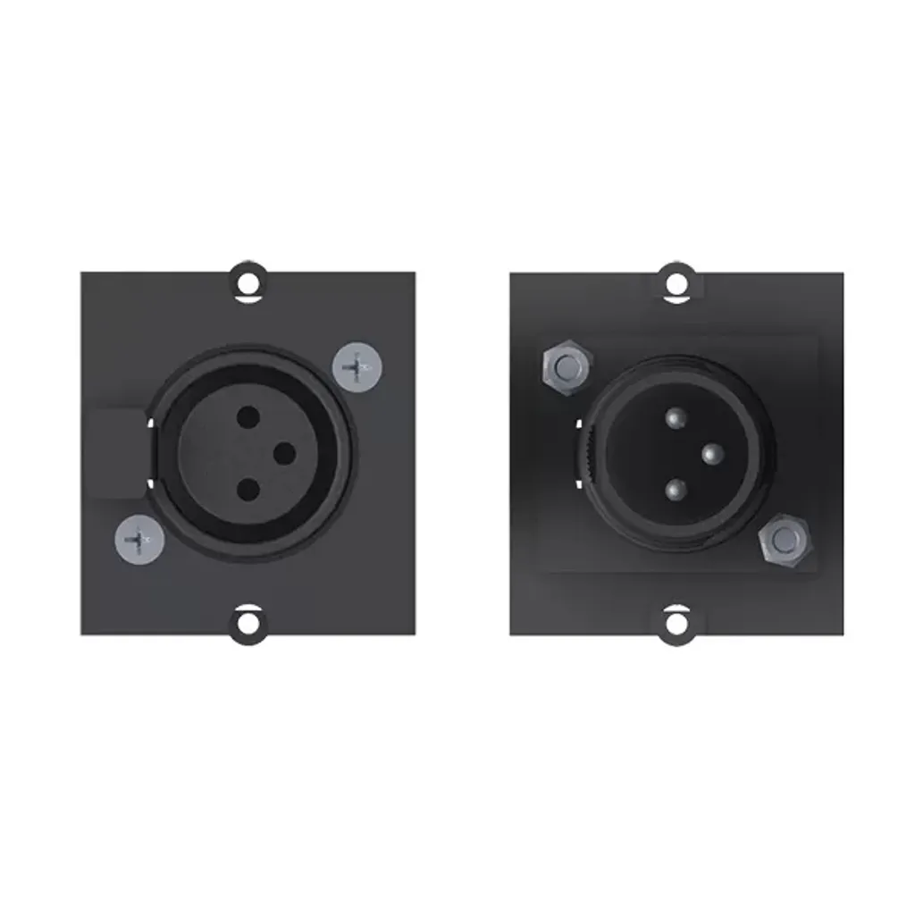 BACHMANN Cadre XLR 3 pôles femelle avec borne à vis et capuchon noir