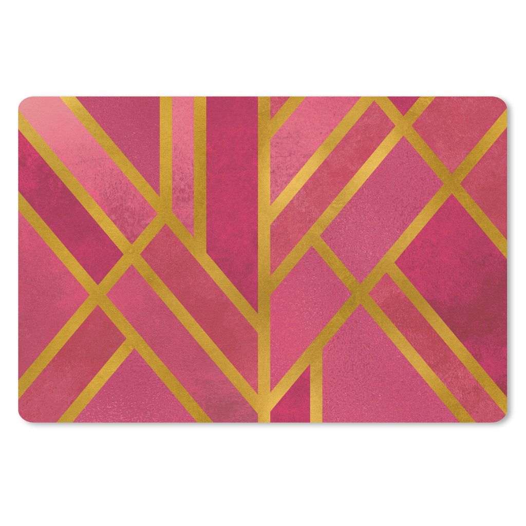 MuchoWow Schreibtischunterlage Gold - Design - Rosa 60x40 cm - XXL Mauspad - Großes Mauspad