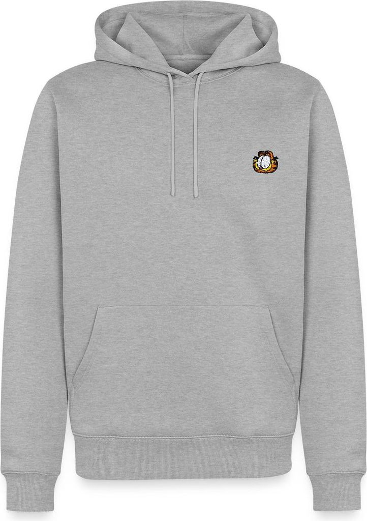 Spreadshirt Garfield Als Stick-Design Herren Premium Hoodie, L, Grau meliert