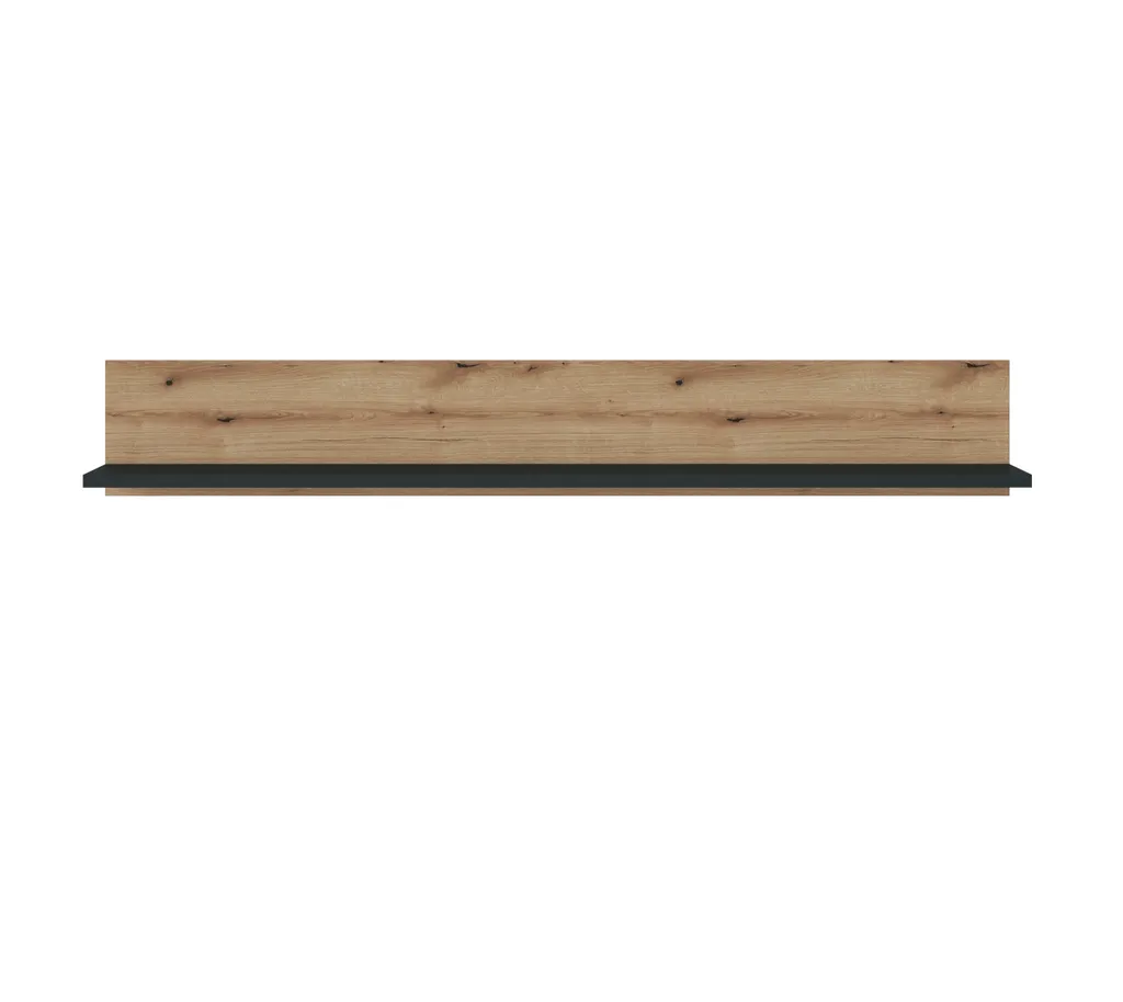 Étagère Murale Design CORTE 160cm, Support Déco Chêne et Gris Anthracite