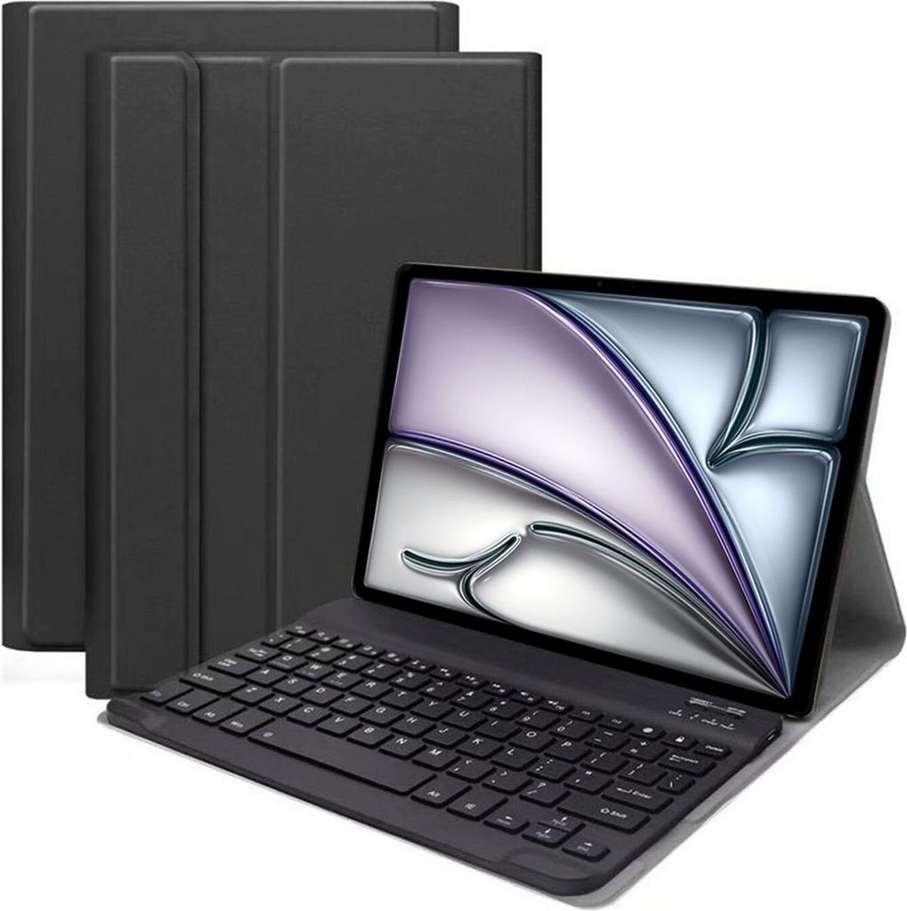 2in1 Set Bluetooth Tastatur in Weiß + Hülle für Apple iPad Air 11 2024 M2 Pro 11 2018/2020/2021/2022 11 Zoll Case Schutzhülle Standfunktion Sle...