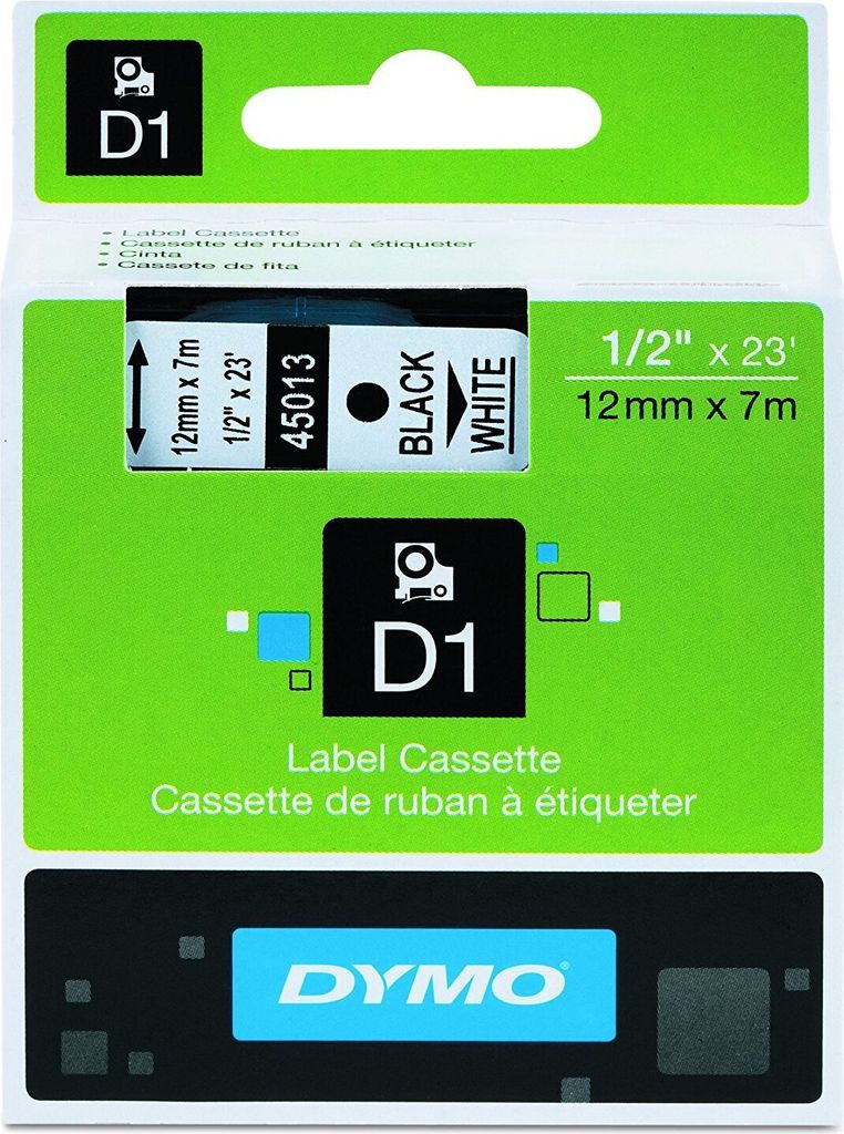 DYMO D1 Standard 12 mm x 7 m, krabička, 19 mm, 65 mm Obrázek produktu 