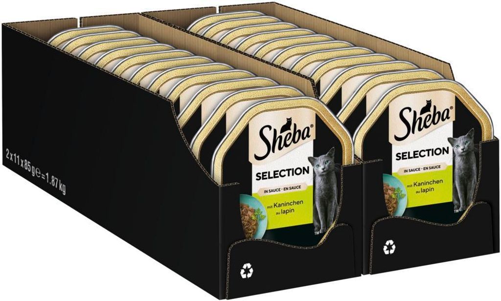 SHEBA Schale Selection in Sauce mit Kaninchenhäppchen 2 x 11 x 85g
