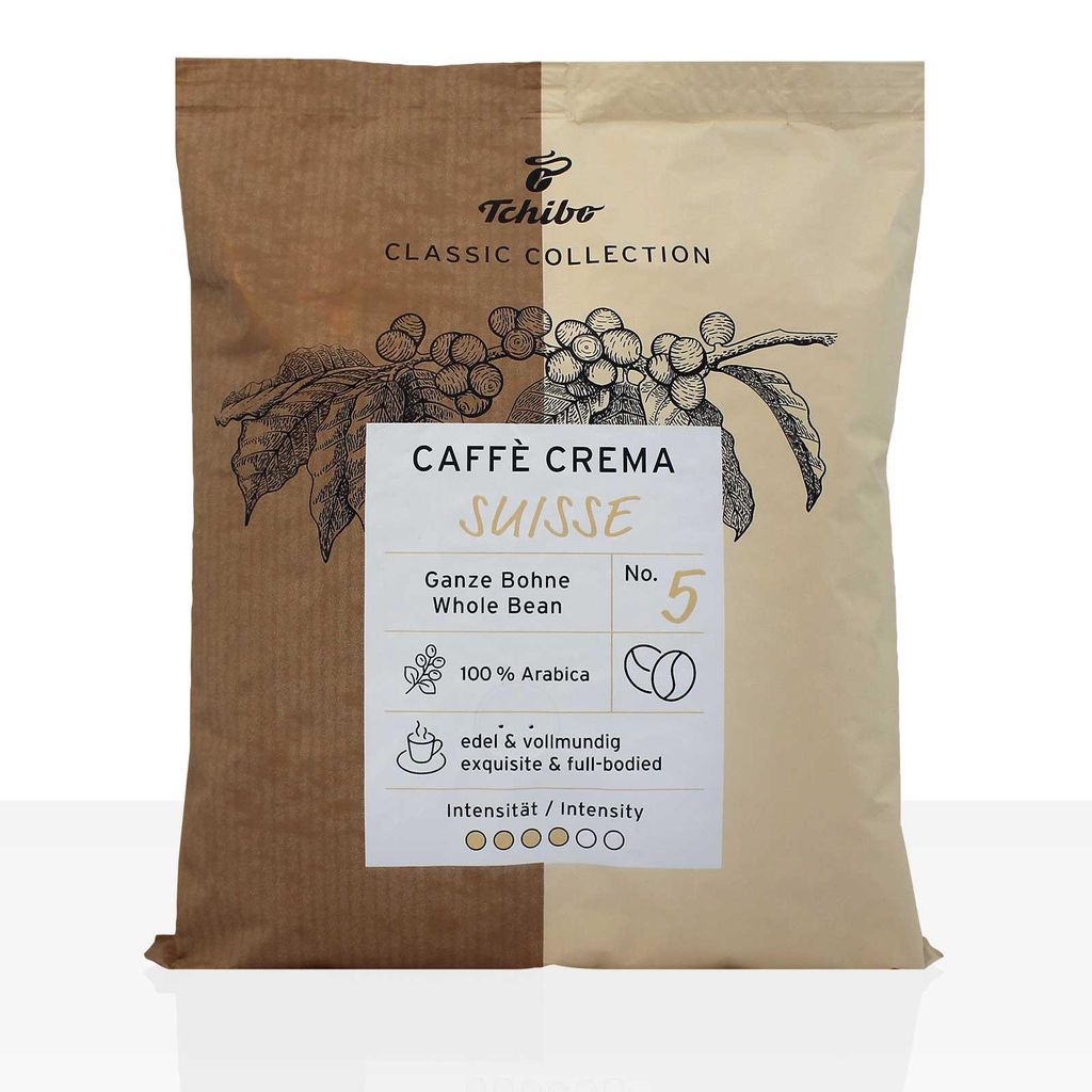 Tchibo Caffe Crema Suisse - 10 x 500g Kaffeebohnen, 100% Produktbild 