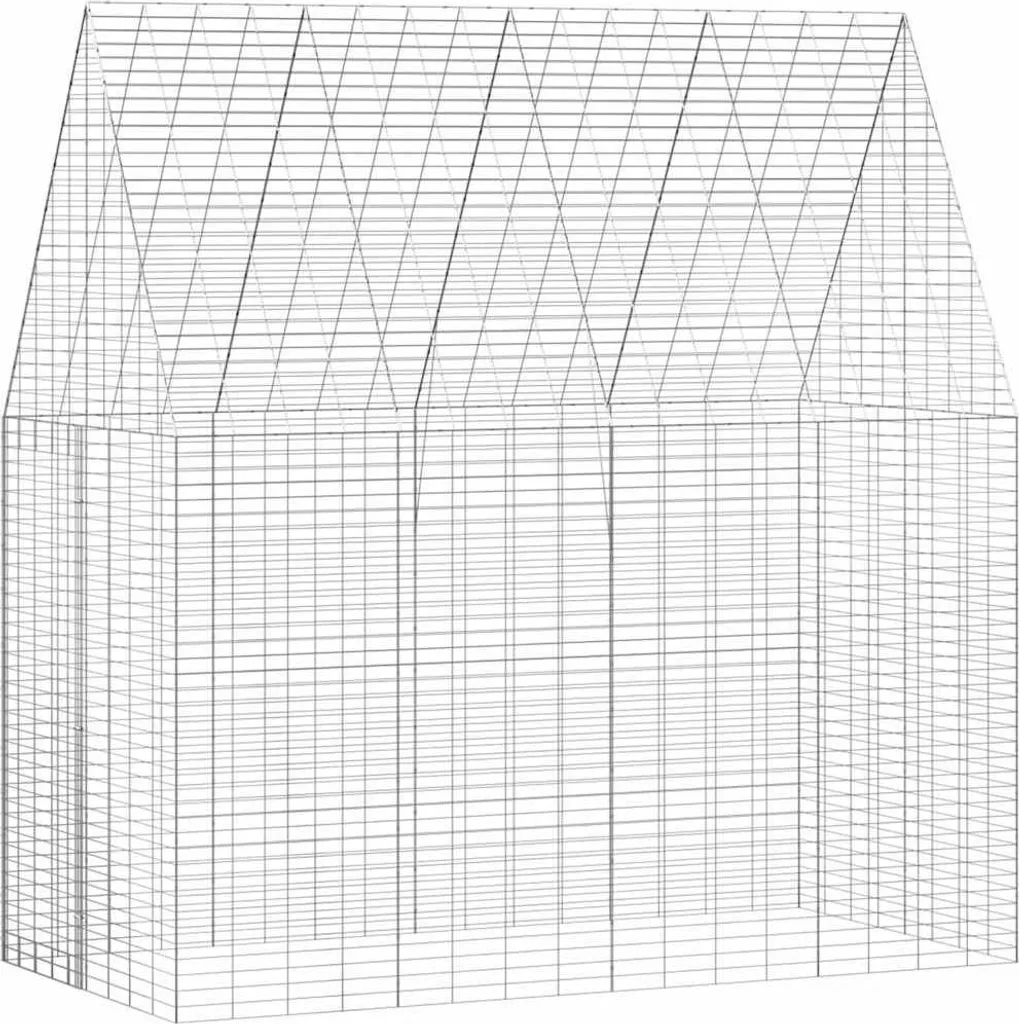 Recinto per Conigli vidaXL 400x100x210 cm in Acciaio Zincato Argento