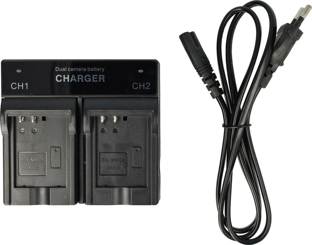 vhbw Dual Ladegerät kompatibel mit Nikon Coolpix S8100, S8000, S9100, S8200, S800c, S710 Kamera Camcorder/Akku - Ladeschale, Ladeanzeige, 4.2/8.4 V