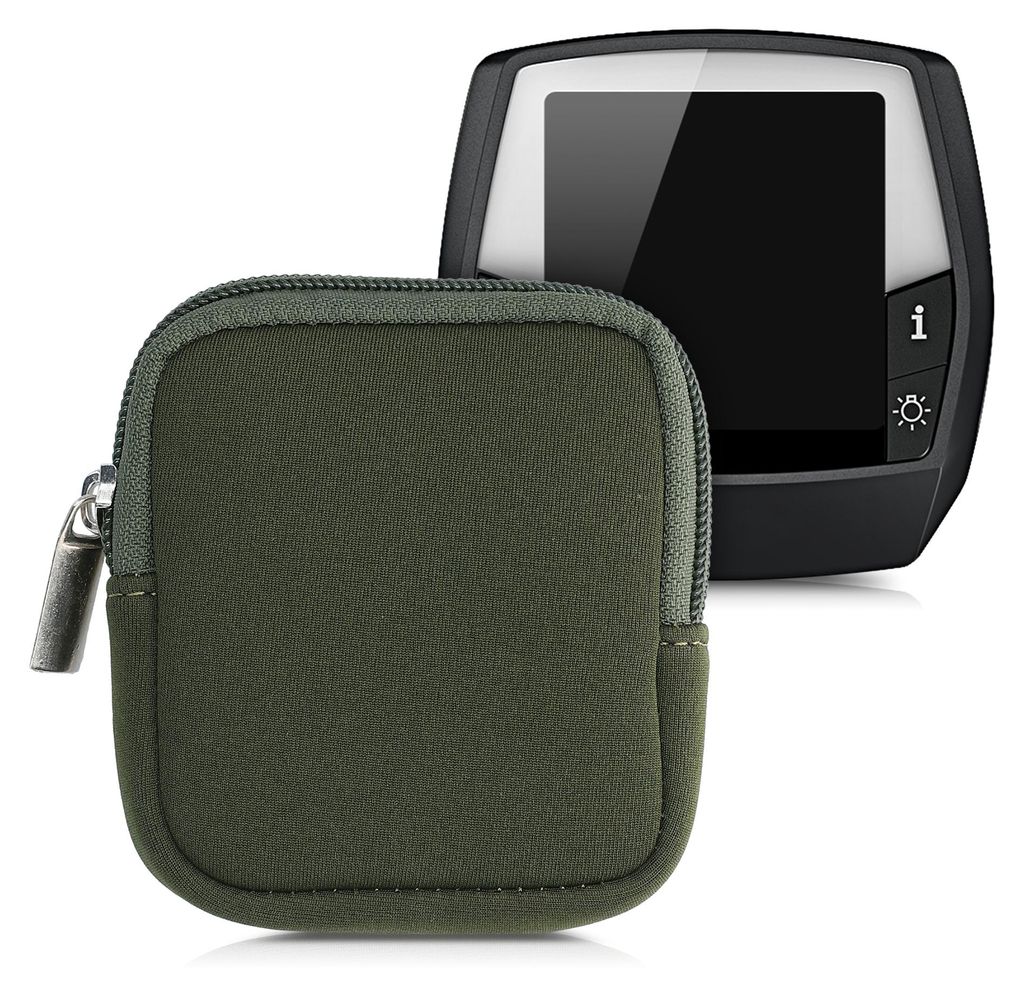kwmobile Tasche kompatibel mit Bosch Intuvia - E-Bike Computer Neopren Hülle - Schutztasche Dunkelgrün
